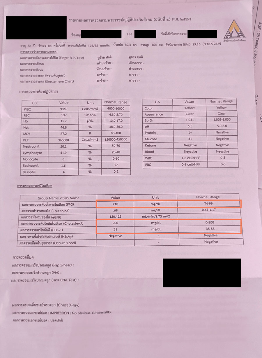 Sample health report 1